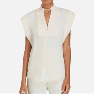 NWT Zimmermann Ivory Pendant Top Sz AU 1 Small Sleeveless Vneck